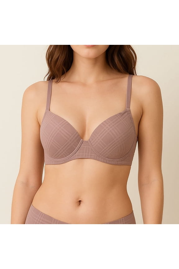 Adjustable Straps, Underwire, 2 Hook Closure Geo Lace Bra 32B