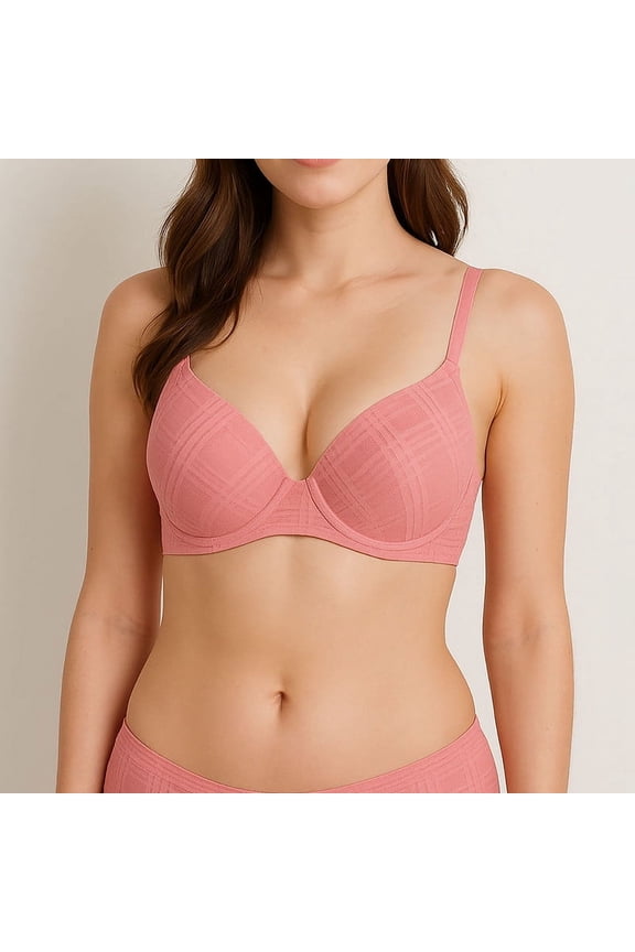 Adjustable Straps, Underwire, 2 Hook Closure Geo Lace Bra 34B