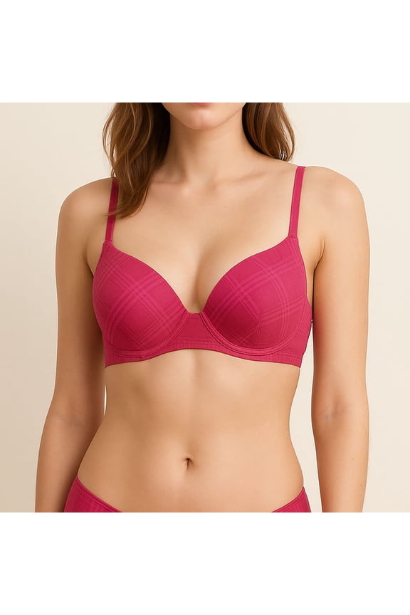 Adjustable Straps, Underwire, 2 Hook Closure Geo Lace Bra 38C