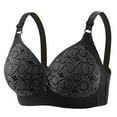 thumbnail image 1 of Adjustable Straps Wireless Bra Womens Push up Wireless Bra Full Cover Padded Bralette Plus Size Adjustable Strap Comfortable Support T-Shirt Bras Black XL, 1 of 3