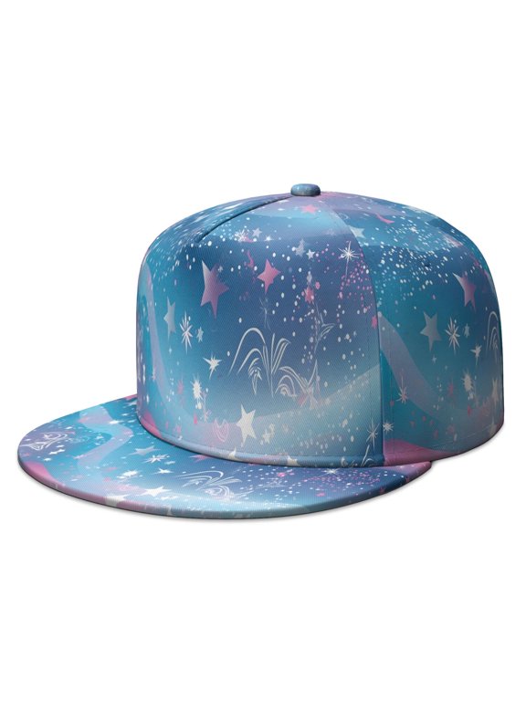 Adjustable Streetwear Cap - Space Galaxy Astronaut Planet Starry Night Cosmos Print Snapback Hat