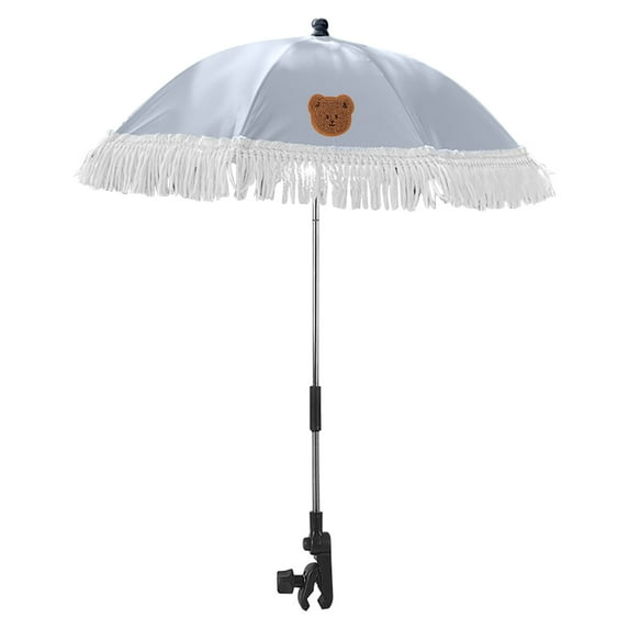 Adjustable Stroller Umbrella with Clamp, Universal Sun Shade for Baby Stroller, Beach Chair, Wheelchair, Foldable and Portable Travel Accessory