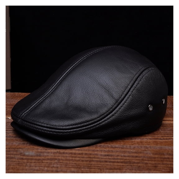 Adjustable Structured PU New Men Women Beret Hat Cap Geunine Leather Unisex Bucket Hats Caps Berets ,Fashion