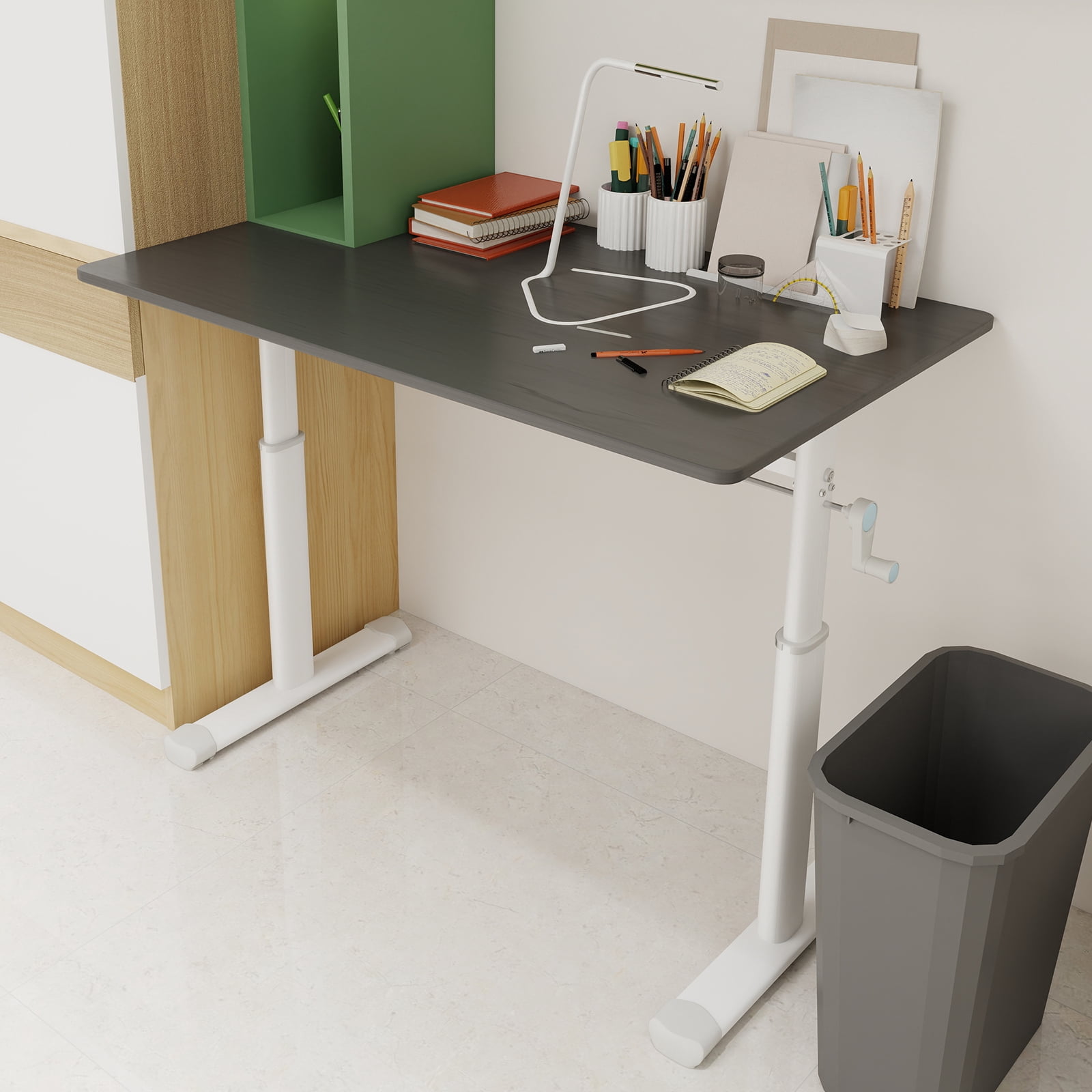 Adjustable Study Desk for Children and Adults, Height-Adjustable, Home Office Desk, Compact Design, 60x100cm
