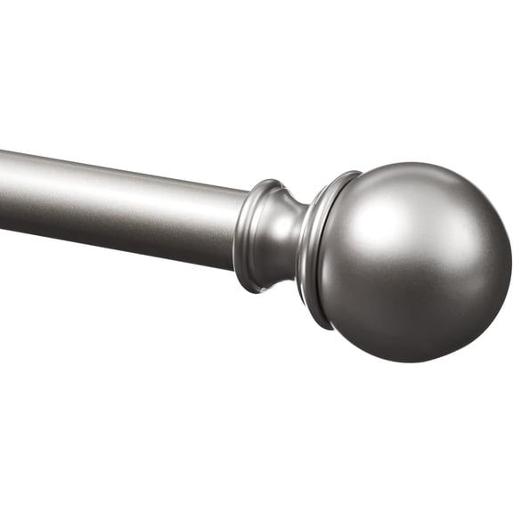 Adjustable Sturdy Curtain Rod for Windows with Round Finials, Easy Install Hardware, 1-Inch Rod, 72" to 144", Dark Bronze, 1-Pack