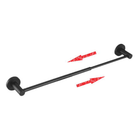 UU&T 14.6" -26.4" Adjustable Wall Mounted Towel Bar, Sturdy Stainless Steel Bathroom Towel Rack, Black