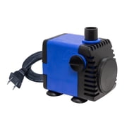 160 GPH Adjustable Submersible Pump, 12W with Dual Tubing Adapters