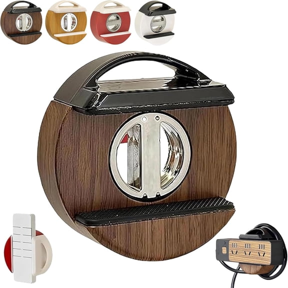 Adjustable Suction Cup Power Strip Holder, Detachable Reusable 360° Rotating Power Strip Holder Wall Mount, Punch Free Socket Holder, Desk Cord Management Organizer for Kitchen, Office (1, Brown)