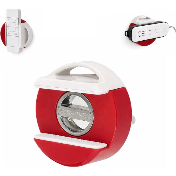Adjustable Suction Cup Power Strip Holder,Self-Adhesive Wall Mount for Surge Protectors & Extension Cords – Space-Saving Cable Management Organizer for Home,Office,Kitchen,and Desk (Red)