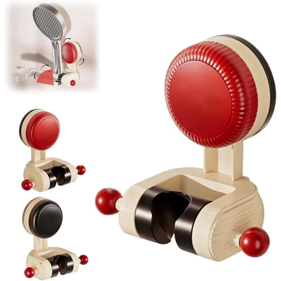 Adjustable Suction Cup Shower Holder, Suction Cup Shower Holder for Showers Head, No-Drilling Handheld Sprinkler Stand with Strong Locking Suctions Cups for Bathroom (Red)