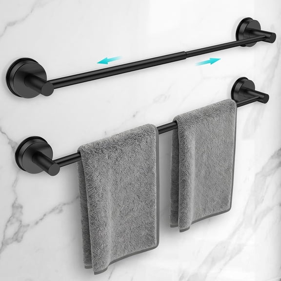 Adjustable Suction Cup Towel Bar for Bathroom Wall,14.6Inch~24 Inch Towel Racks for Bathroom,Stainless Steel Bath Towel Holder for Shower