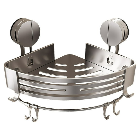 Adjustable Suction Triangle Shower Organizer Wall Mounted Rustproof Large Capacity Storage Rack