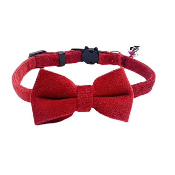 Adjustable Suede Bow Collar with Bell for Small Dogs and Cats, Fashionable and Comfortable