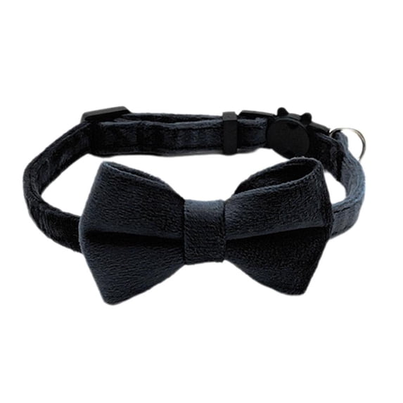 Adjustable Suede Bow Collar with Bell for Small Dogs and Cats, Soft & Wear-Resistant