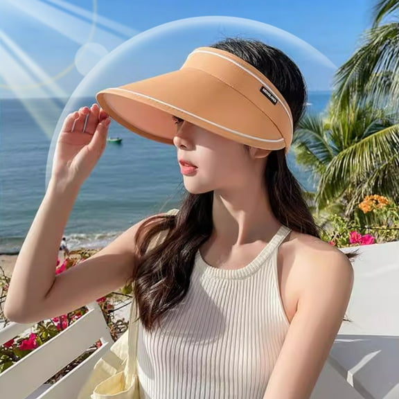 Adjustable Sun Hat for Women & Men - UPF 50  Sun Protection Wide Brims Visor with Sweatband - Foldable Travel Hat for Beach, Hiking, Riding