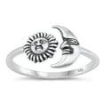 thumbnail image 1 of Adjustable Sun & Moon Ring 925 High Polished Sterling Silver Band Jewelry Female Male Unisex Size 7, 1 of 4
