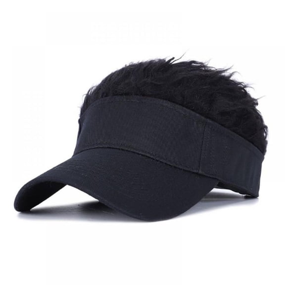 Adjustable Sun Visor Hat with Wig Spiked Hairs Fashion Baseball Golf Cap for Men & Women