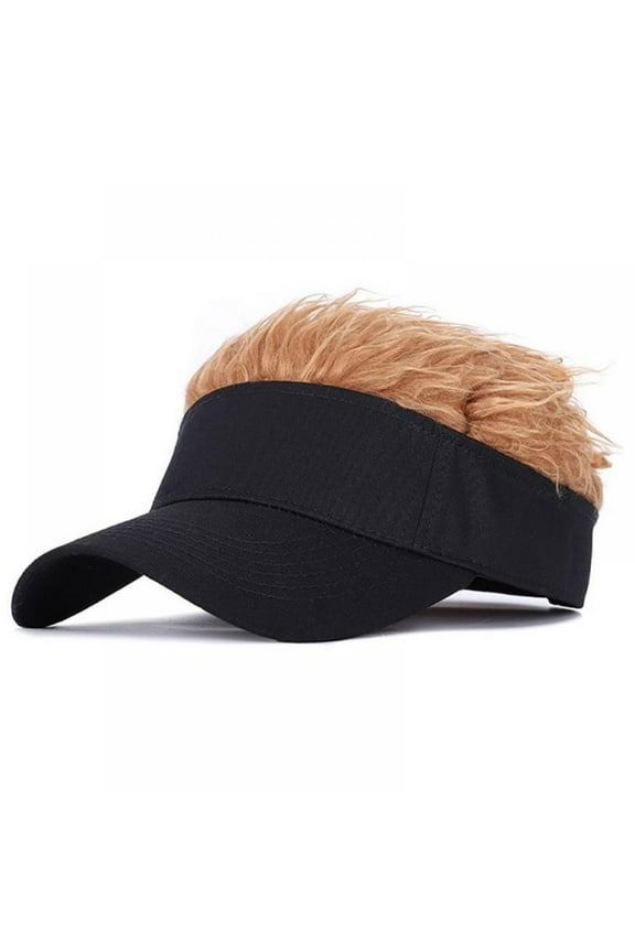 Adjustable Sun Visor Hat with Wig Spiked Hairs Fashion Baseball Golf Cap for Men & Women