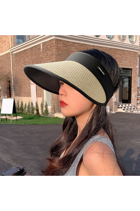 Adjustable Sun Visor Hats Women Large Brim Summer UV Beach Cap