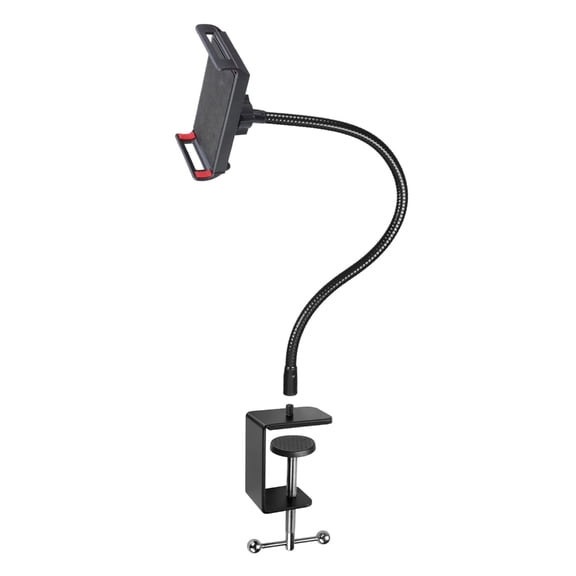 Adjustable Swanneck Phone Panel Mount with Metal Grip Base for 4.7-11 Foot Screens, 4 Flexible Arm Lengths