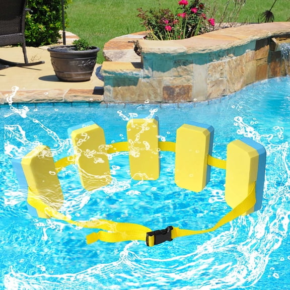 Adjustable Swimming Training Belt for Adults and Kids, Detachable Swim Aid with 5 Buoyancy Blocks, Pool Floatation Device for Beginners and Water Aerobics