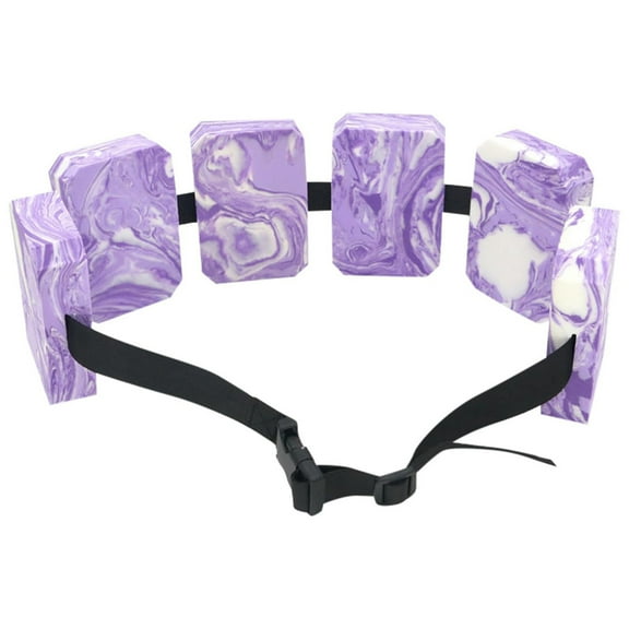 Adjustable Swimming Training Belt Back Float Buoyancy Aid with 5 Detachable Foam Blocks for Pool Exercise Purple