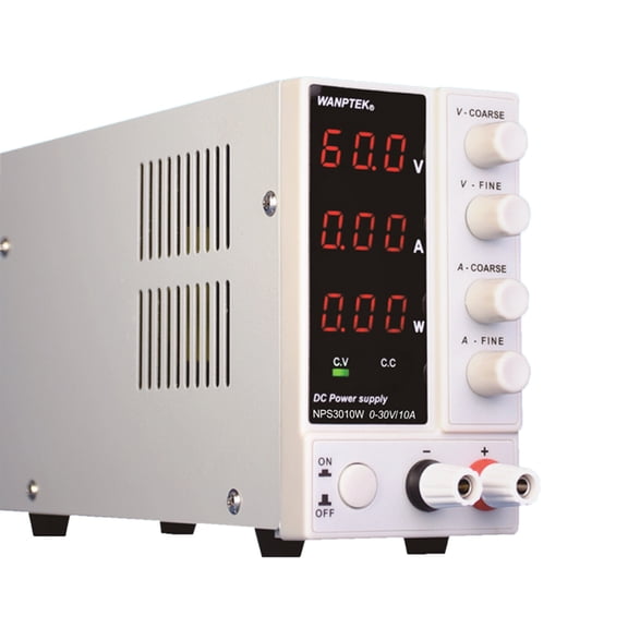 Adjustable Switch DC Adjustable Power Supply 4-Digital LED Display AC110V for Lab, Automobile Battery Charger, DIY Tool, Repair, Research (NPS3010W)