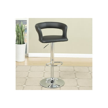 Adjustable Swivel Bar Stools, Modern Counter Height Barstools with Low Back and Footrest, Comfy Upholstered Kitchen Island Bar Chairs with Metal Footrest for Home Bar, Dining Room, Black