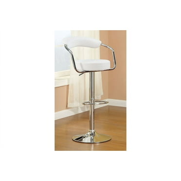 Adjustable Swivel Bar Stools Set of 2, Modern Counter Height Barstools with Footrest, Comfy Upholstered Kitchen Island Bar Chairs with Metal Footrest, for Home Bar, Dining Room, Coffee Shop,White