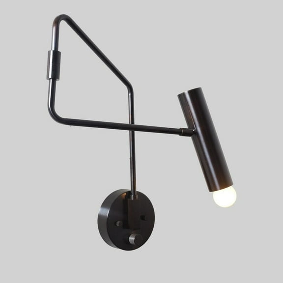 Adjustable Swivel Reading Light Wall Sconce – Contemporary Industrial Design Handcrafted Brass Mid Century Modern Lamp