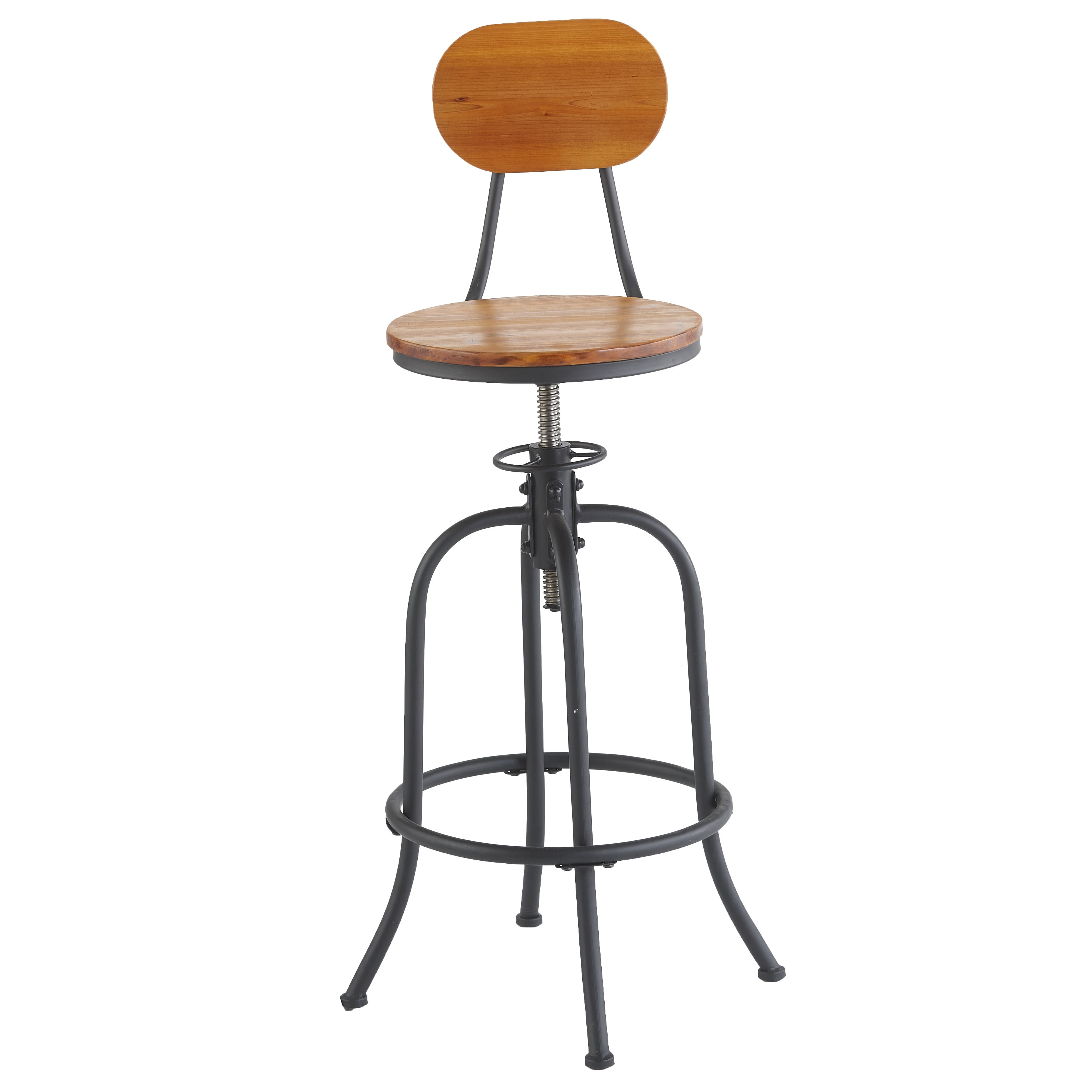Adjustable Swivel Stool Farmhouse Counter Bar Chair with Back