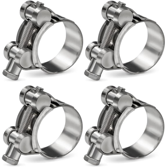 Adjustable T-Bolt Hose Clamps 23-25mm OD, 304 Stainless Steel Heavy Duty Tube Clips for Auto & Industrial Plumbing, 4 Pack Hose Fastener (0.91"-0.98")