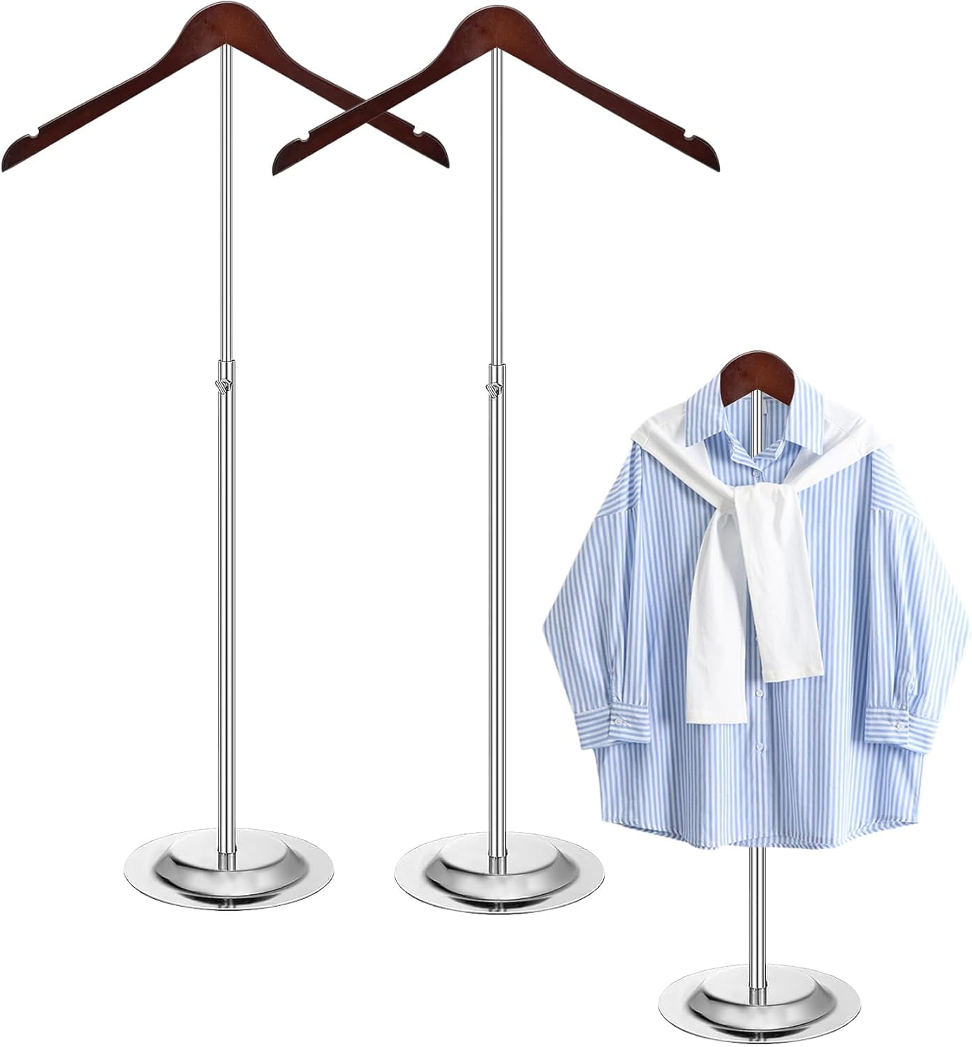 Adjustable T Shirt Display, 2 Pcs Flexible Shirt Rack Shoulder Stand ...