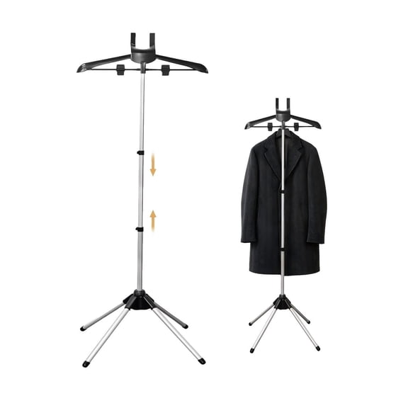 Adjustable T Shirt Display Stand, 34-63 Inch Portable Hanging Metal Clothes Rack, Stable Foldable Garment Display for Clothing, Jacket, Dress,Suit, Coat, Vendor Display for Retail Store