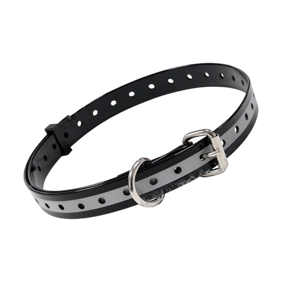 Adjustable TPU Waterproof Shock Collar Replacement Strap, Odor Resistant Easy-Clean Reflective E-Collar Band, Universal Fit Dog Collars for Daily Training, Night Walks, Hiking & Hunting, Black,1 Pack