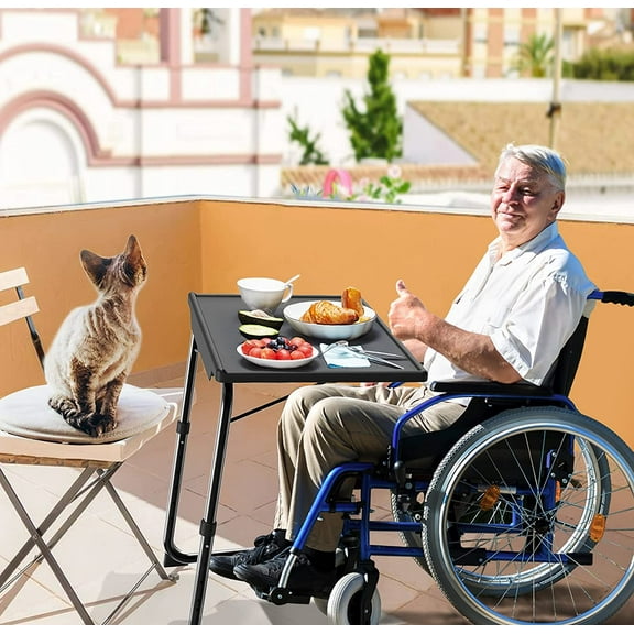 Adjustable TV Tray Set of 2 - Portable Bed & Sofa Dinner Table with Height & Angle Control