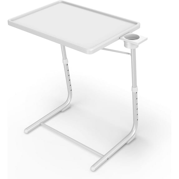 Adjustable TV Tray Table - 6 Height & 3 Tilt Angle Settings | Multifunctional Foldable Tray Table for Eating Laptop Dinner or Bed Use | Easy to Assemble & Store | Portable Desk