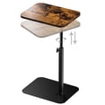 thumbnail image 1 of Sofa Armrest Tray Table for Couch, 360° Swivel Height Adjustable C Table End for Small Spaces,Snack Holder for Bed Chair or Sofa, Includes Tablet Phone Slot, Rustic Standard, 1 of 11