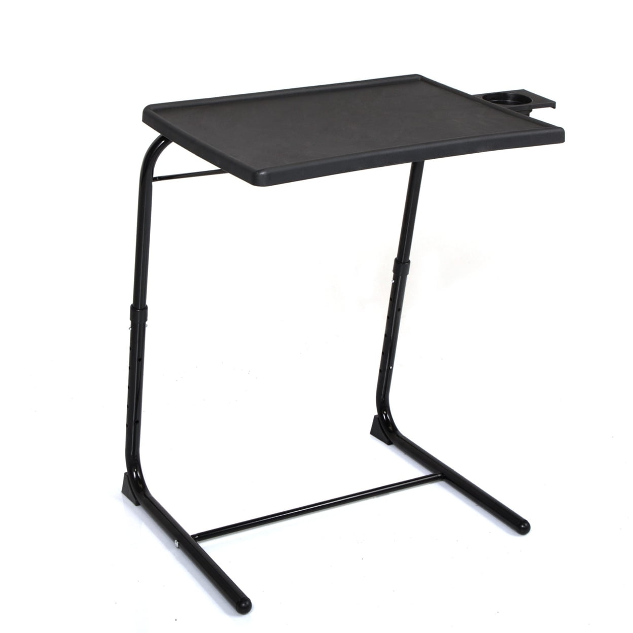 Adjustable TV Tray Table with Cup Holder, Folding TV Dinner Table with