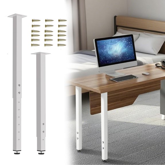 Adjustable Table Legs 24-40", Heavy Duty Workbench Legs, Black, 4 | Square Steel DIY Furniture Support, Fits Adjustable Desk Legs and Table Legs Multi Position Height