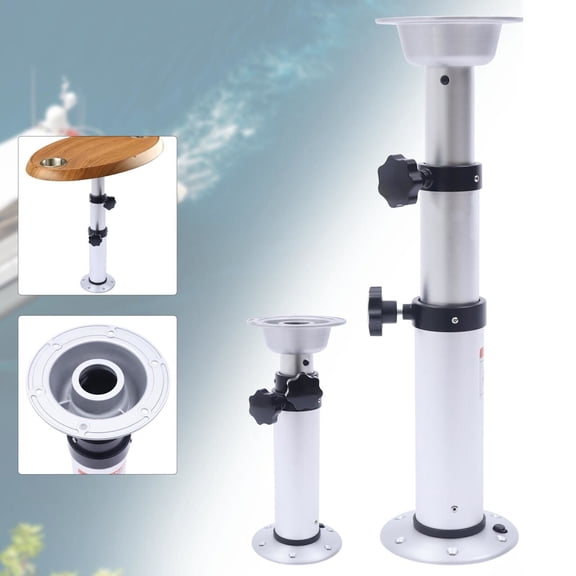 Adjustable Table Pedestal Stand 16.9-28.7 Inch Aluminum Table Base for RV Marine Boat, Workrooms, Galley Or Pilot House (Stepped Adjustment)