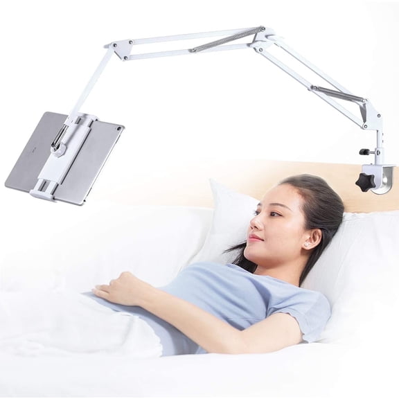 Adjustable Tablet Stand, 360° Rotatable Foldable Bed Tablet Holder for iPad/iPhone/Nintendo Switch & 4.5~12.9" Devices, Home Office Multi-Scenario Use