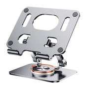Adjustable Tablet Stand, 360 Rotating Ergonomic Foldable Tablet Holder for Desk Home Office iPad, Gray