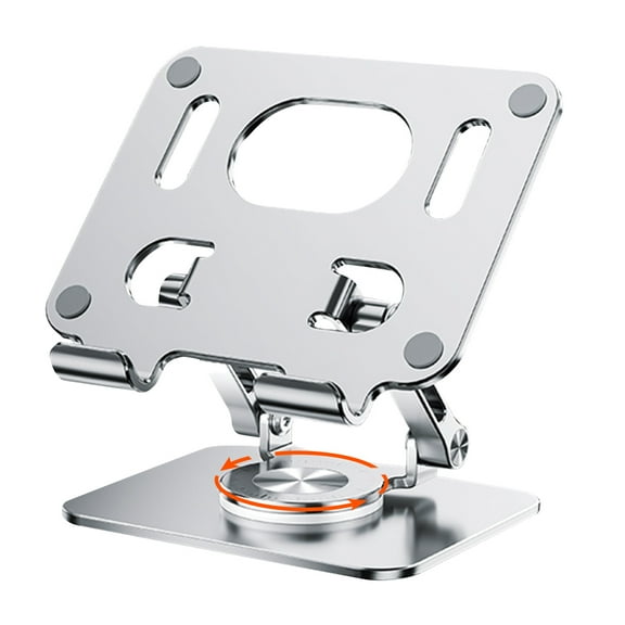 Adjustable Tablet Stand, 360 Rotating Ergonomic Foldable Tablet Holder for Desk Home Office iPad, Gray