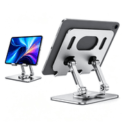 ICREOPRO Tablet Stand, Assorted Silver or Blue, Color Chosen at Random, 360  Rotating Foldable Adjustable Desktop Holder
