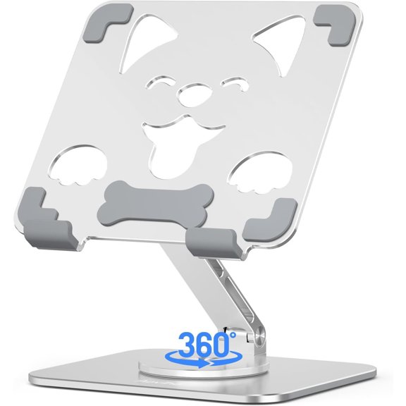 Adjustable Tablet Stand for iPad - 360? Rotating Desk Holder, Foldable Stand for iPad Pro 12.9/11, Galaxy Tab, Office & Travel,