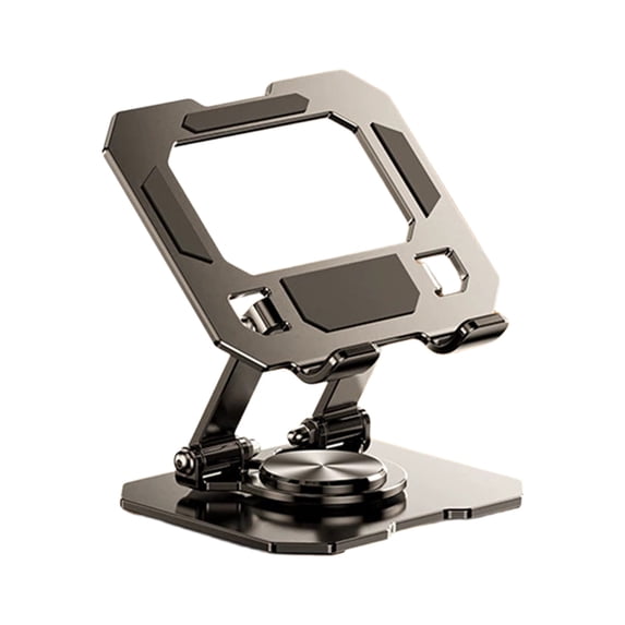 Adjustable Tablet and Phone Stand, 360 Degree Rotating Metal Desktop Holder, Foldable Portable Design for Hands Free Viewing