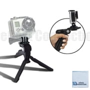Adjustable Tabletop Camera Tripod/Steady-Shot Hand Grip, 6.5" inches for All GoPro hero Cameras + eCostConnection Microfiber