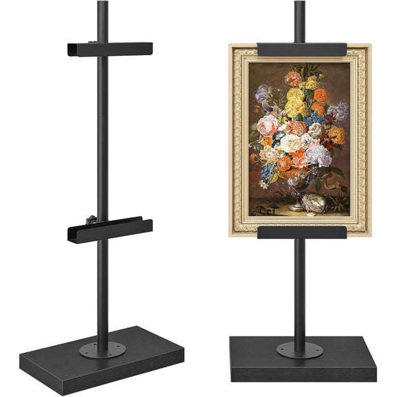 Adjustable Tabletop Easel Stand up to 24", Stable Metal Picture Frame Stand for Display Artwork, Photo, Signs, 9.4" x 5.9" Table Top Easel for Office, Living Room, Bedroom, Black TCJ24BB