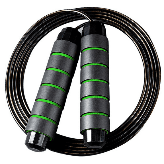 Adjustable Tangle-Free Skipping Rope Speed Jumping Rope For Adult Kids For Fitness Hiit Training - green black
